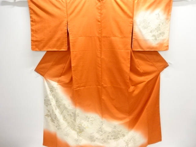 JAPANESE KIMONO / UNUSED HOMONGI / JUKO ORI / / FUSHI TSUMUGI